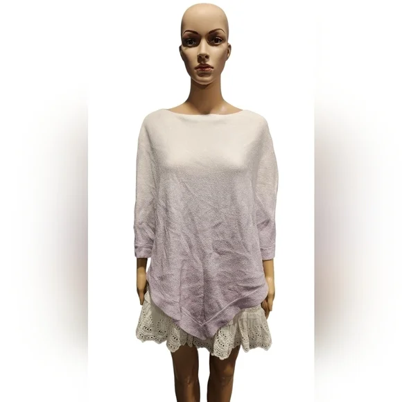 Barefoot Dreams Cozy Chic ultra lite knit women's ombre purple poncho one size - Picture 4 of 9